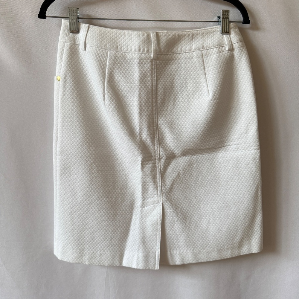 J MCLAUGHLIN SKIRT PENCIL MINI QUILTED SPORTY POCKETS CHIC CASUAL PREPPY WHITE 2 - Picture 4 of 11